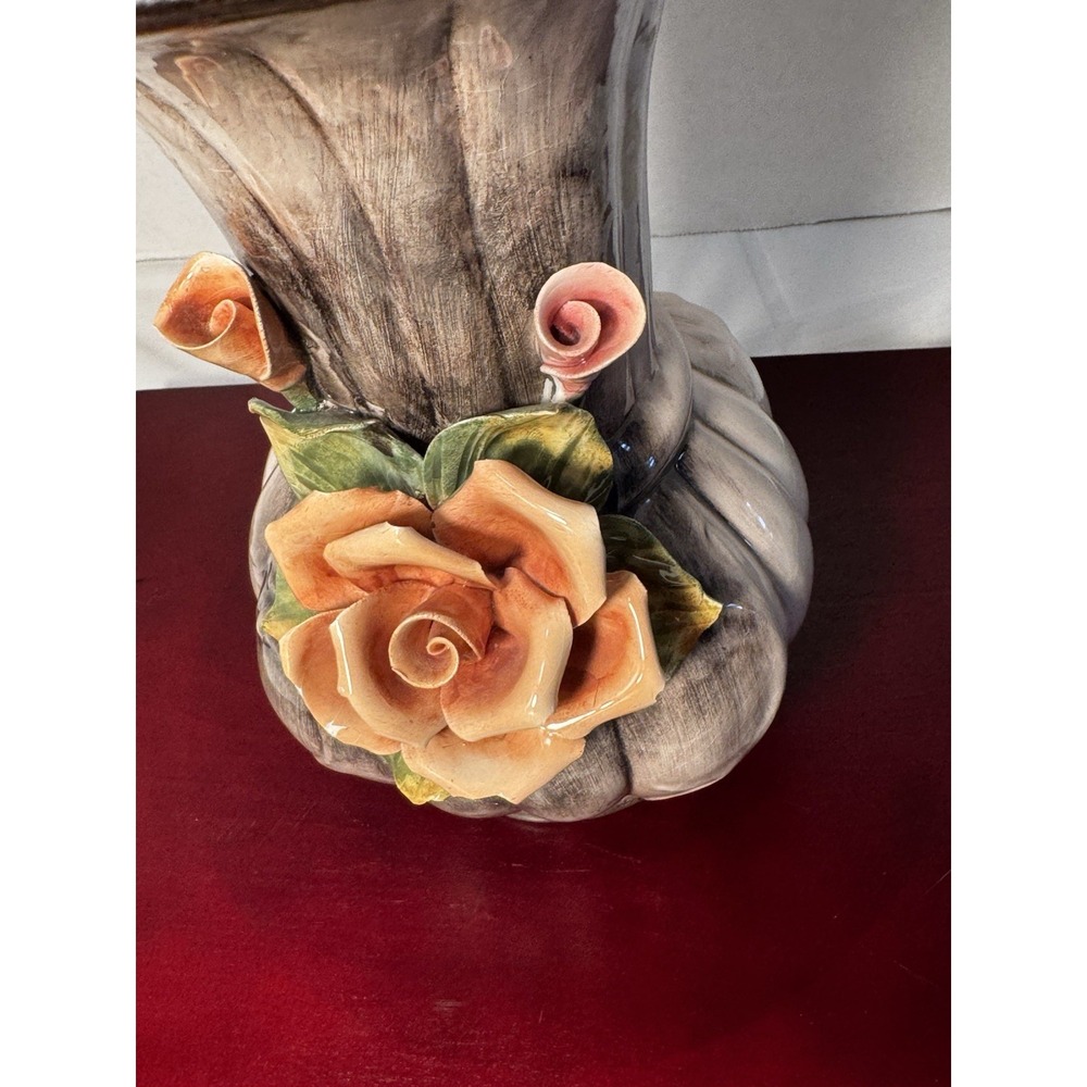 Vintage Italian Crown Capodimonte Vase 12" Ceramic AS1032 Italy - Picture 2 of 16